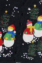 Vintage Kim Rogers Snowmen & Holiday Trees Ugly Christmas Vest (1990s)