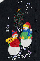 Vintage Kim Rogers Snowmen & Holiday Trees Ugly Christmas Vest (1990s)