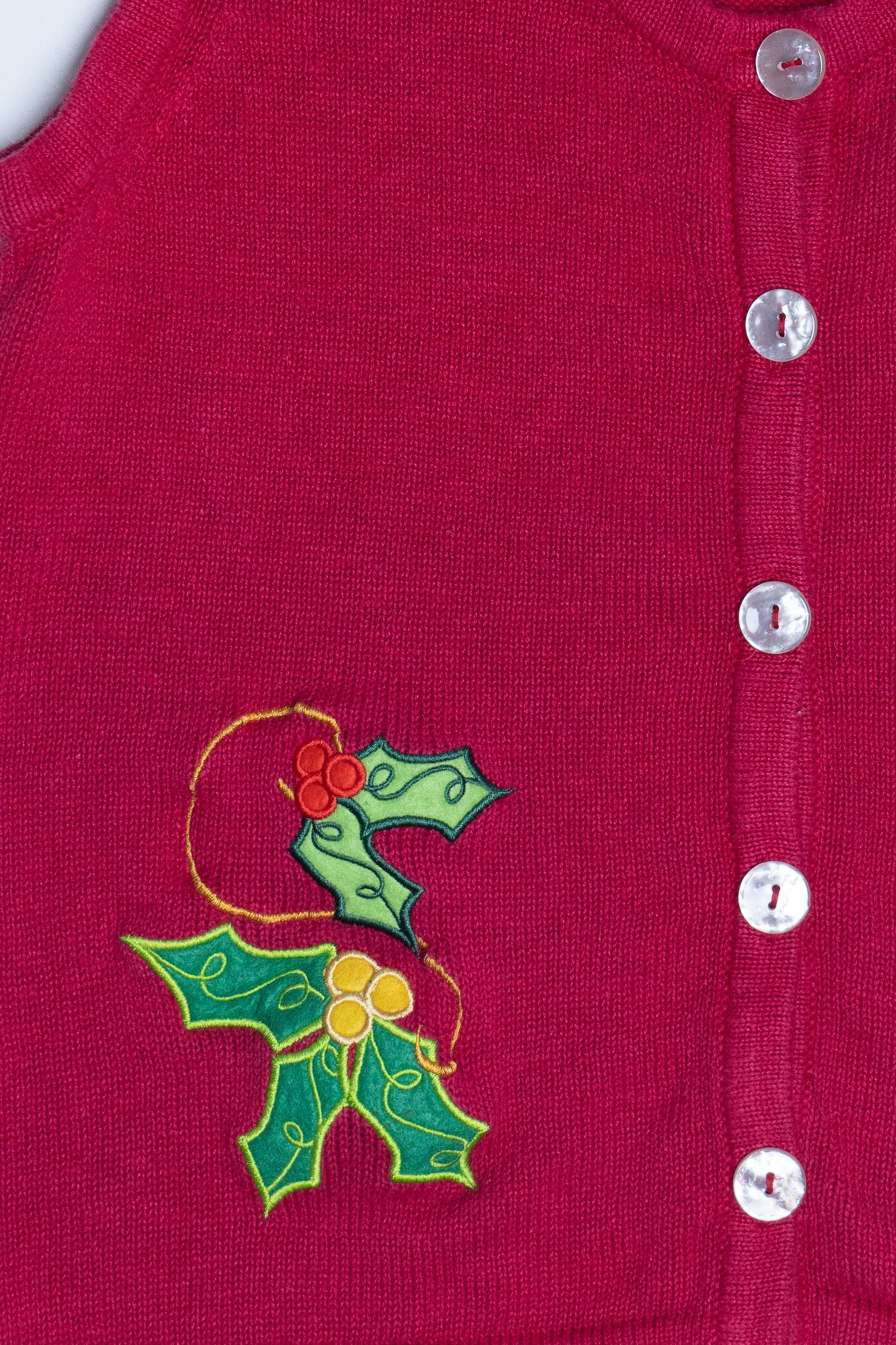 Vintage Holiday Faire Holly & Ivy Ugly Christmas Vest (2000s)