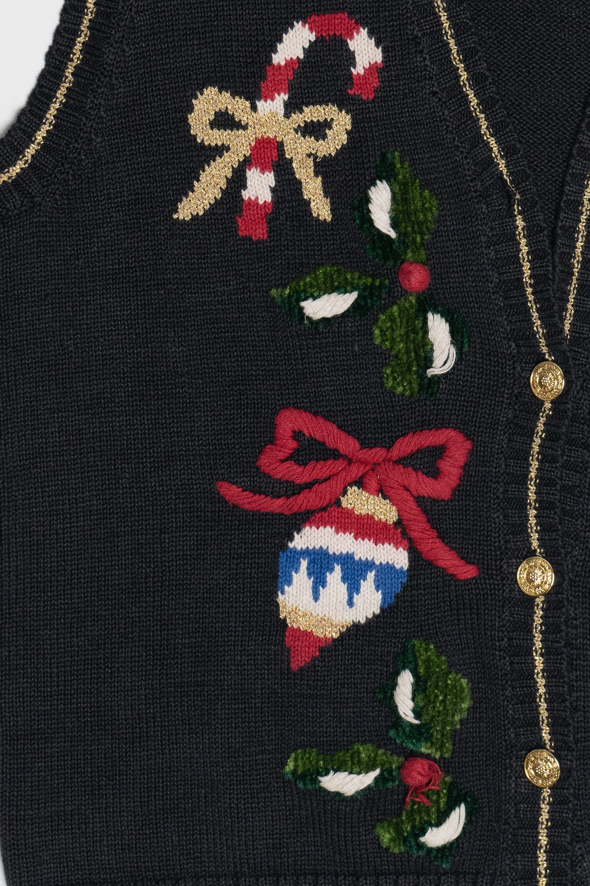 Vintage Laura Gayle Holiday Elements Ugly Christmas Vest (1990s)