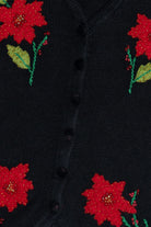 Vintage Designers Originals Studio Beaded Poinsettias Ugly Christmas Vest (1990s)