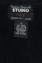 Vintage Designers Originals Studio Beaded Poinsettias Ugly Christmas Vest (1990s)