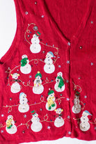 Vintage Red Snowmen Ugly Christmas Vest (2000s)