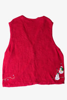 Vintage Red Snowmen Ugly Christmas Vest (2000s)