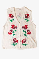 Vintage White Flowers Christmas Vest (1990s)