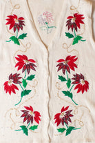 Vintage White Flowers Christmas Vest (1990s)