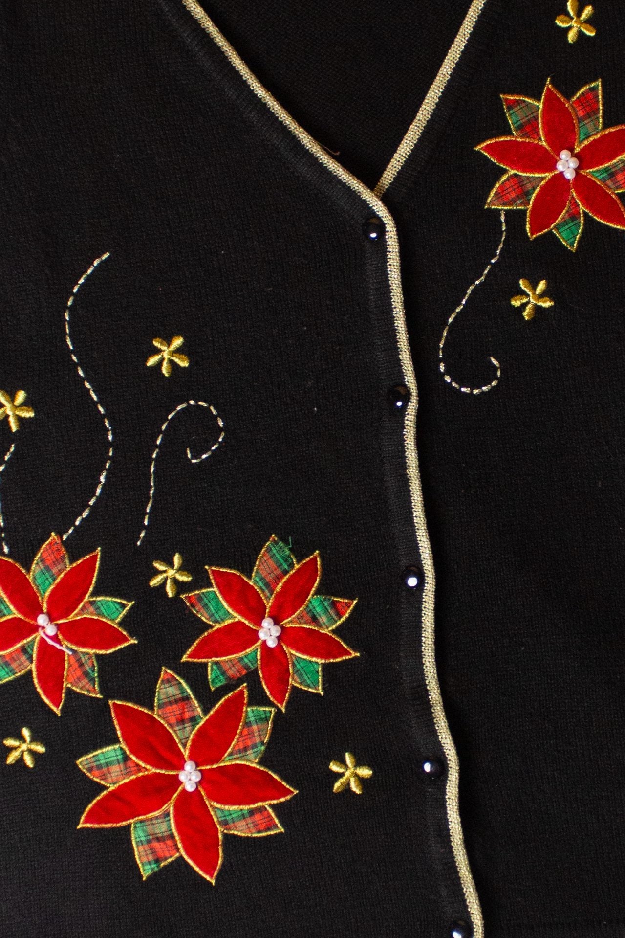 Black Flowers Ugly Christmas Vest (2010s)