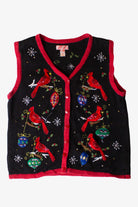 Black Beaded Birds Ugly Christmas Vest (2010s)