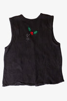 Vintage Black Ornaments Ugly Christmas Vest (1990s)