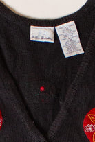 Vintage Black Ornaments Ugly Christmas Vest (1990s)