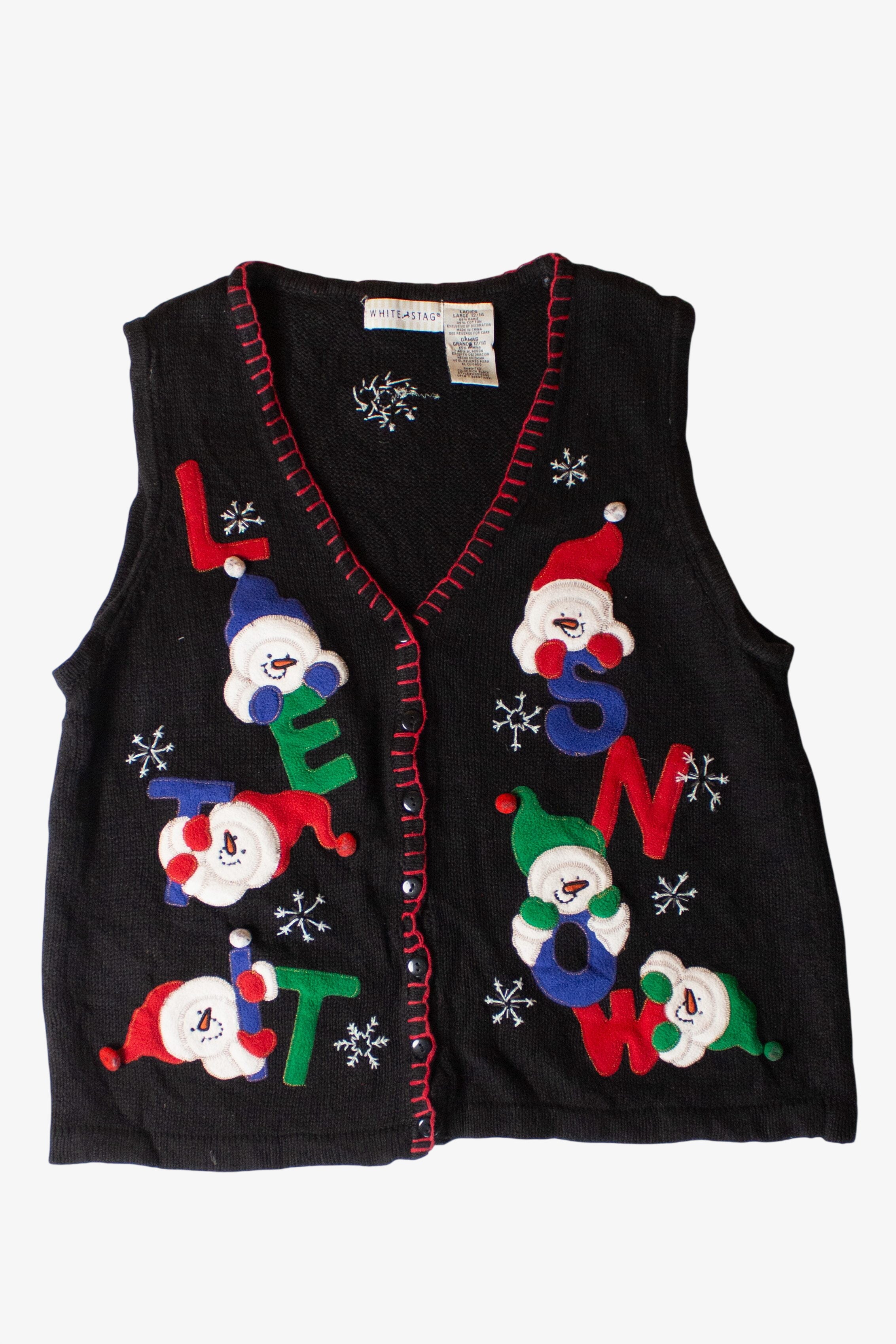 Vintage Let It Snow Ugly Christmas Vest (1990s)