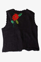 Vintage Black Flowers Ugly Christmas Vest (1990s)