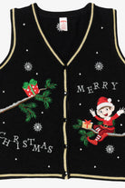 Black Holiday Time Elf Ugly Christmas Vest (2010s)