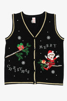 Black Holiday Time Elf Ugly Christmas Vest (2010s)