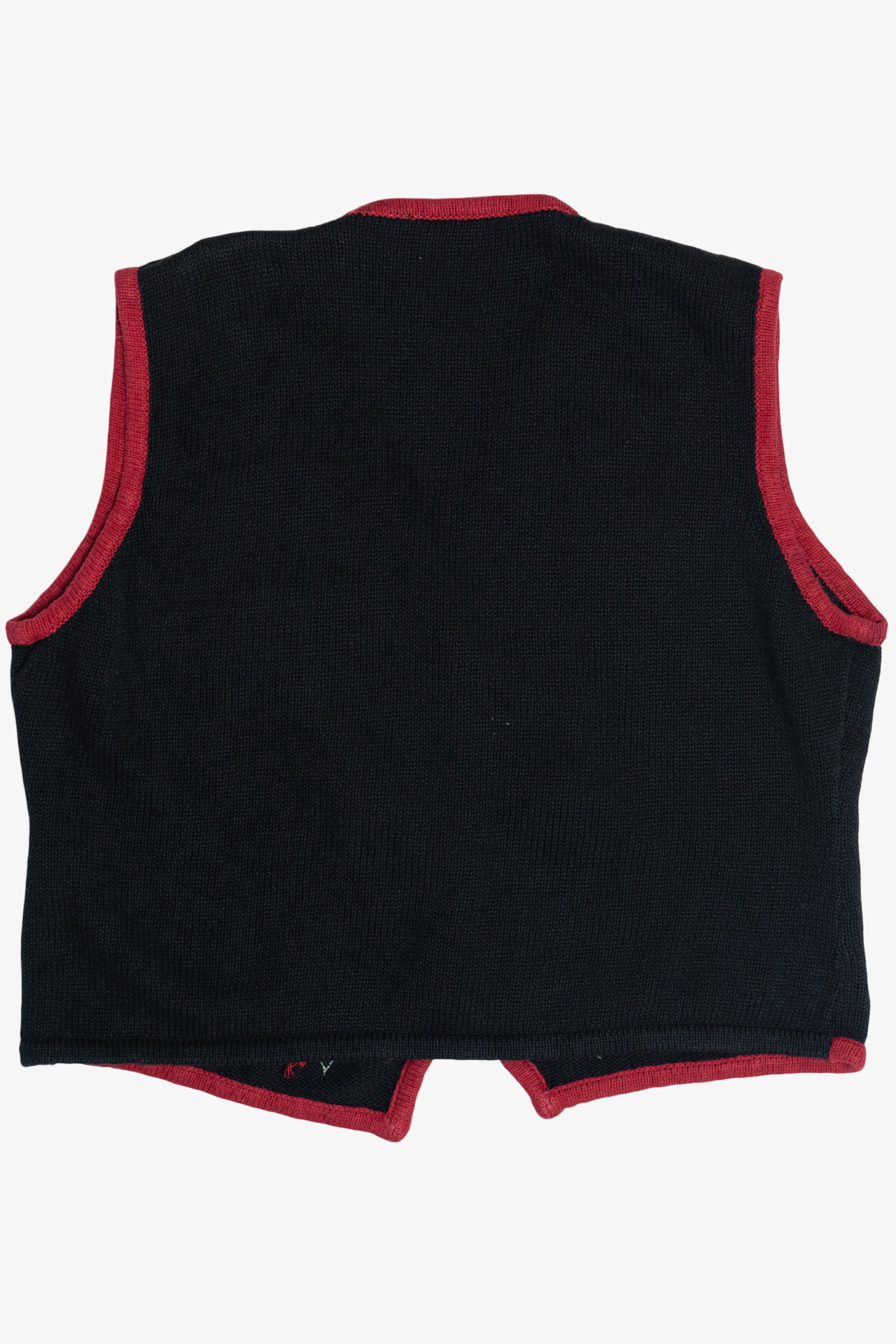 Vintage Poinsettia Garlands Ugly Christmas Vest (1990s)