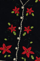 Vintage Mercer Street Studios Poinsettias Ugly Christmas Vest (1990s)