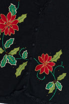 Vintage Designers Originals Studio Poinsettias Ugly Christmas Vest (1990s)