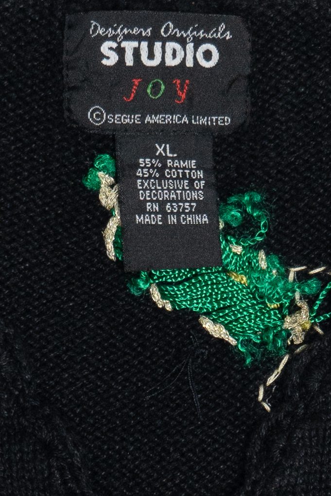 Vintage Designers Originals Studio Poinsettias Ugly Christmas Vest (1990s)