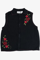 Vintage Blair Poinsettias Ugly Christmas Vest (1990s)