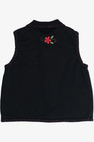 Vintage Blair Poinsettias Ugly Christmas Vest (1990s)
