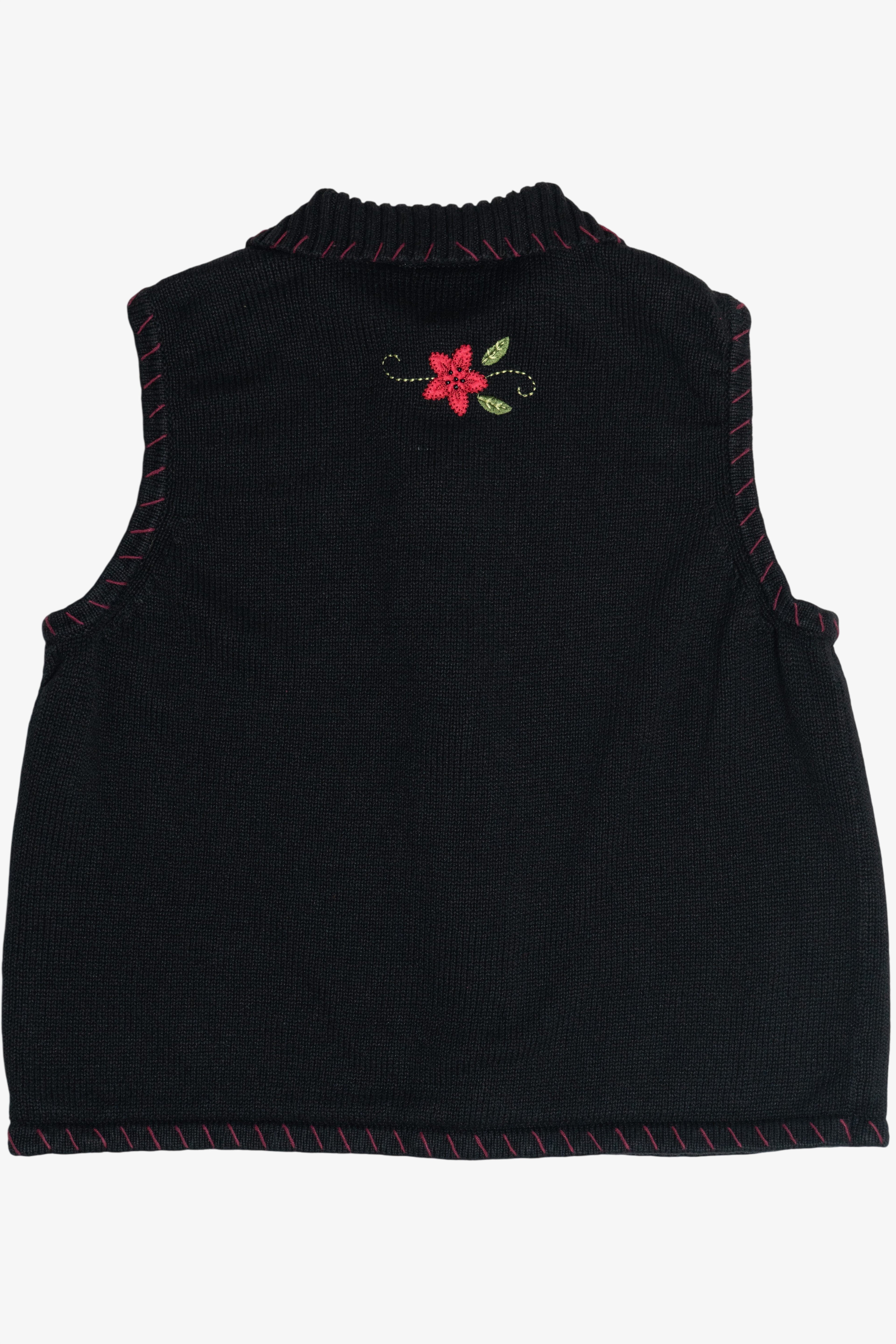 Vintage Blair Poinsettias Ugly Christmas Vest (1990s)