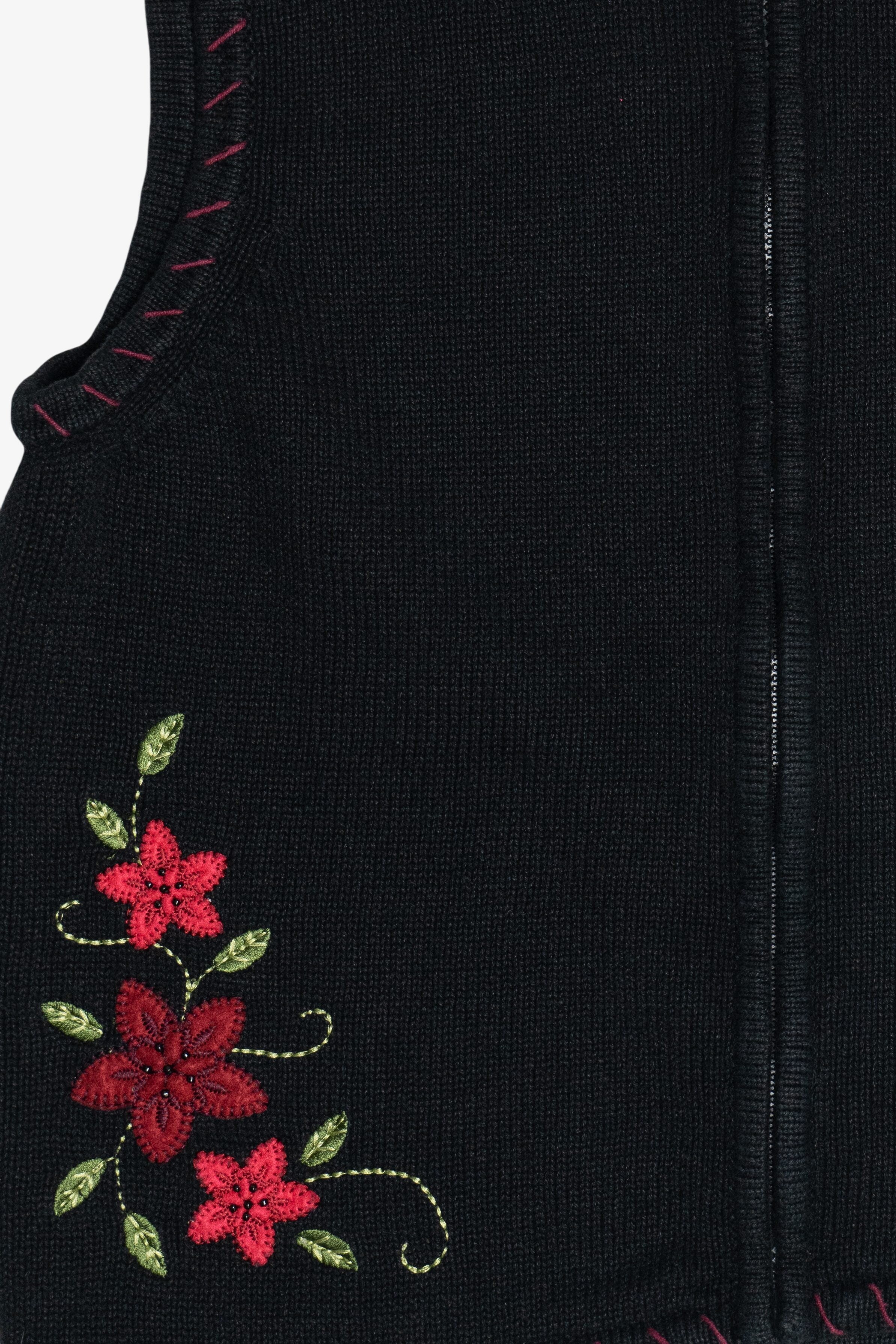 Vintage Blair Poinsettias Ugly Christmas Vest (1990s)