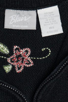 Vintage Blair Poinsettias Ugly Christmas Vest (1990s)