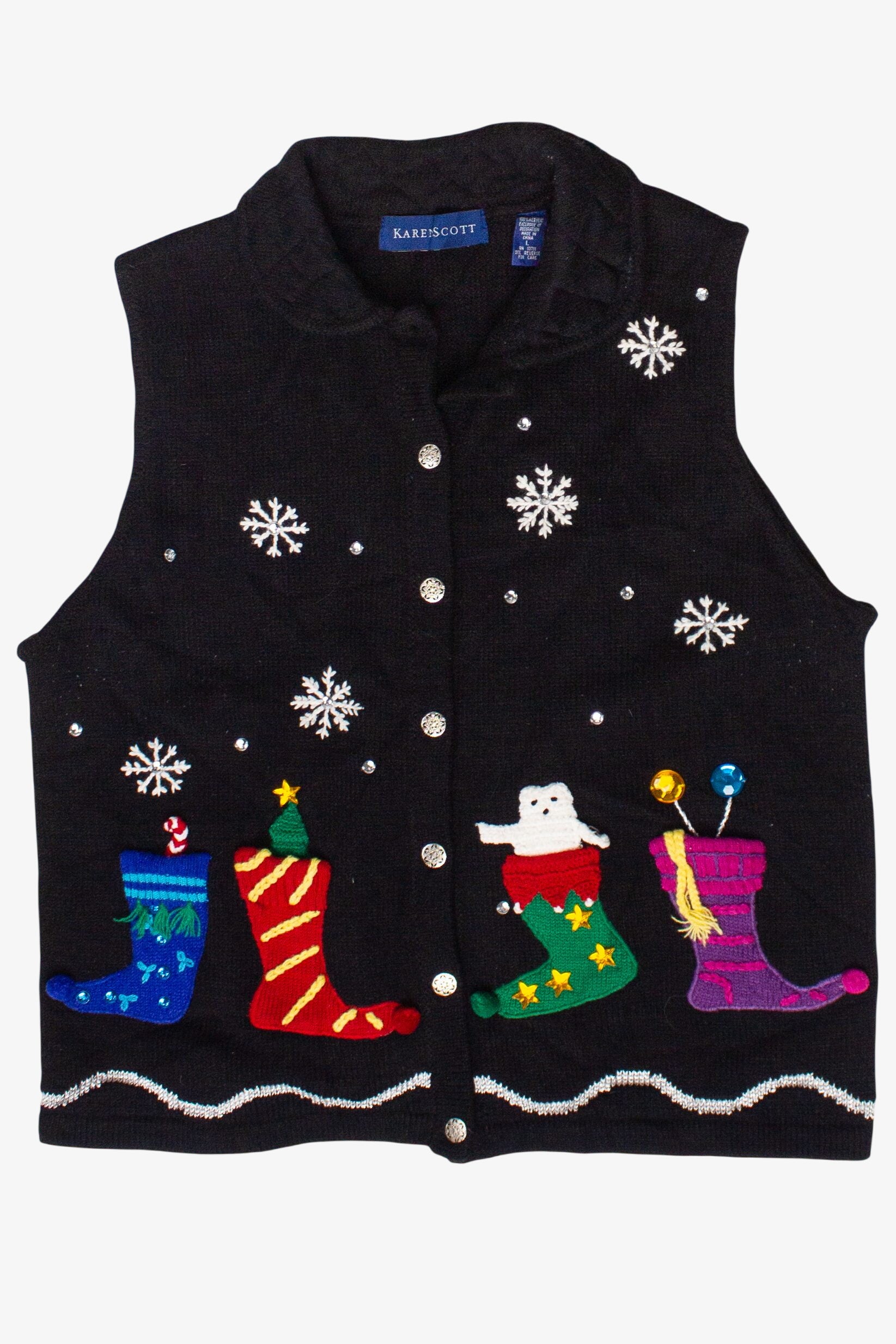 Vintage Karen Scott Stocking Stuffers Ugly Christmas Vest