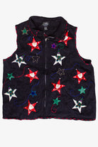 Vintage Santa Snowman Stars Ugly Christmas Vest
