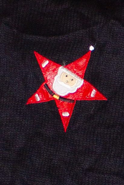 Vintage Santa Snowman Stars Ugly Christmas Vest