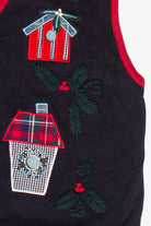 Vintage Hand Embroidered Christopher & Banks Birdhouses Ugly Christmas Vest