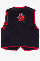 Vintage Hand Embroidered Christopher & Banks Birdhouses Ugly Christmas Vest