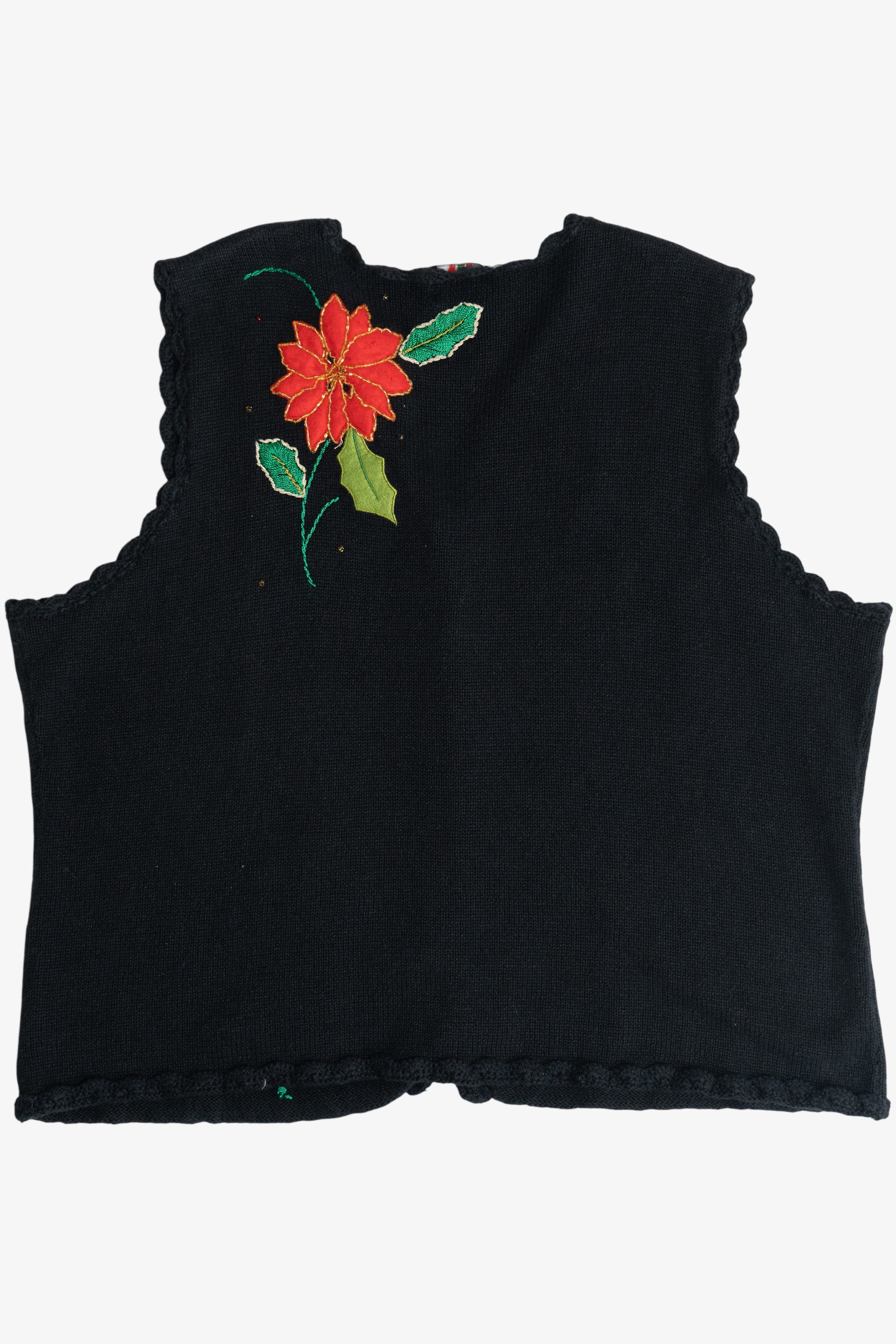 Vintage Designers Originals Studio Flowers Ugly Christmas Vest (1990s)