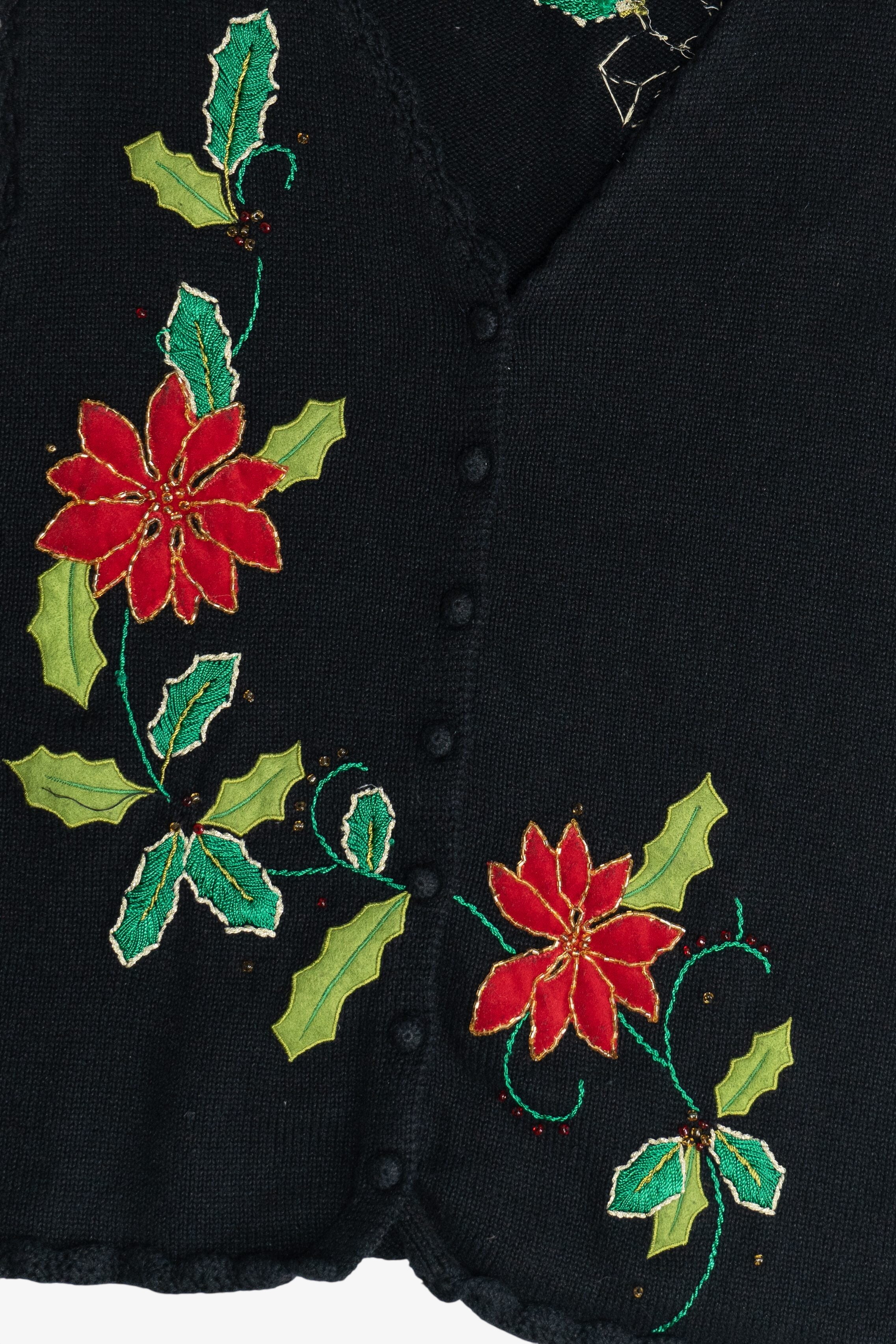 Vintage Designers Originals Studio Flowers Ugly Christmas Vest (1990s)