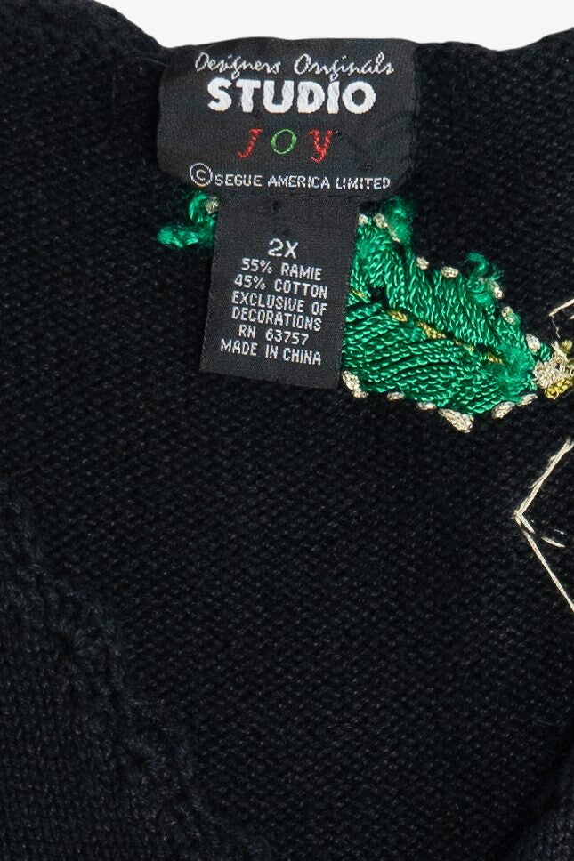 Vintage Designers Originals Studio Flowers Ugly Christmas Vest (1990s)