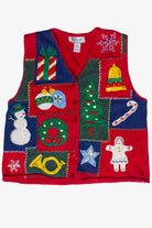 Vintage All Points Festive Patchwork Ugly Christmas Vest