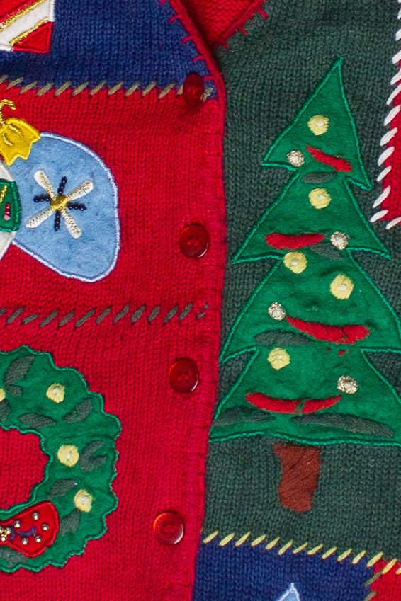 Vintage All Points Festive Patchwork Ugly Christmas Vest