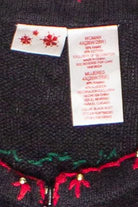 Beaded Holiday Emblems Zip Up Ugly Christmas Vest