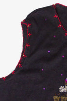 Beaded Holiday Emblems Zip Up Ugly Christmas Vest