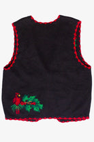 Vintage Bechamel Hand Knit Cardinals & Holly Ugly Christmas Vest