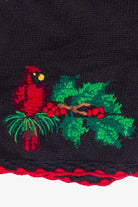 Vintage Bechamel Hand Knit Cardinals & Holly Ugly Christmas Vest