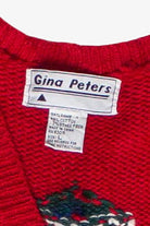 Vintage Gina Peters Snowy Trees Knit Ugly Christmas Vest