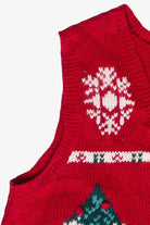 Vintage Gina Peters Snowy Trees Knit Ugly Christmas Vest