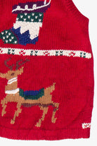 Vintage Gina Peters Snowy Trees Knit Ugly Christmas Vest