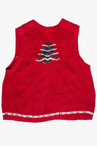 Vintage Gina Peters Snowy Trees Knit Ugly Christmas Vest