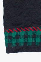 Vintage Southern Lady Plaid Embroidered Snowflakes Trees Ugly Christmas Vest (1990s)