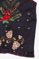 Beaded Embroidered Woodland Cardinals Bobbie Brooks Ugly Christmas Vest (2000s)