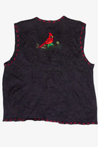 Beaded Embroidered Woodland Cardinals Bobbie Brooks Ugly Christmas Vest (2000s)