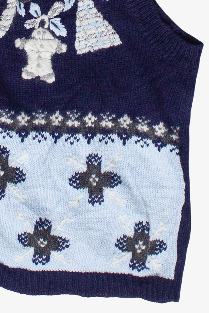 Vintage North Crest Cottagecore Winter Holiday Ugly Christmas Vest (1990s)