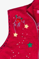 Vintage Pappagallo Snowman Bells Zip Up Ugly Christmas Vest (2000s)
